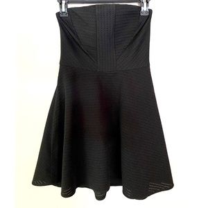 Express Strapless Mesh Fit & Flare Dress